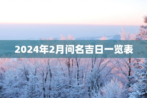 2024年2月问名吉日一览表