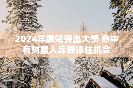 2025年属蛇要出大事 命中有财星入库要抓住机会