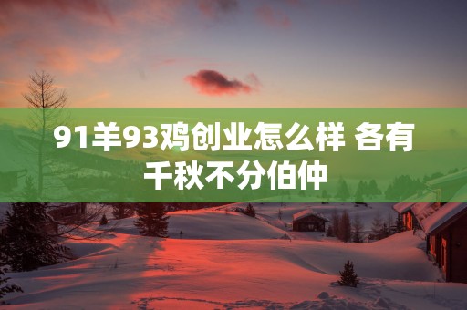91羊93鸡创业怎么样 各有千秋不分伯仲