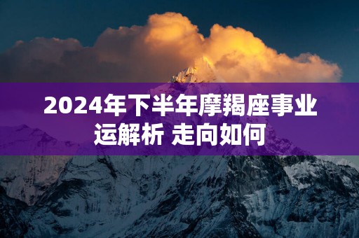 2025年下半年摩羯座事业运解析 走向如何