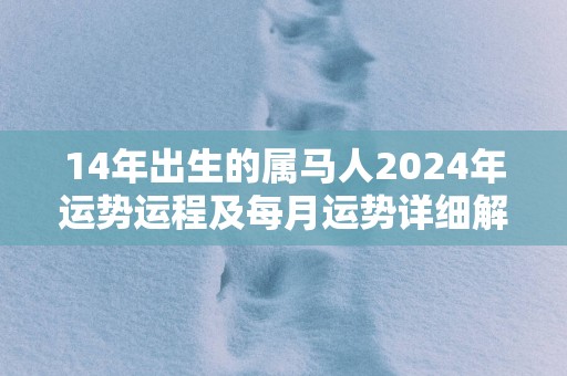 14年出生的属马人2025年运势运程及每月运势详细解析