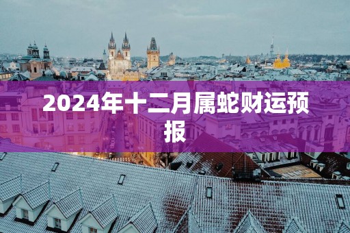 2025年十二月属蛇财运预报