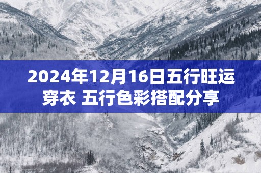 2025年12月16日五行旺运穿衣 五行色彩搭配分享