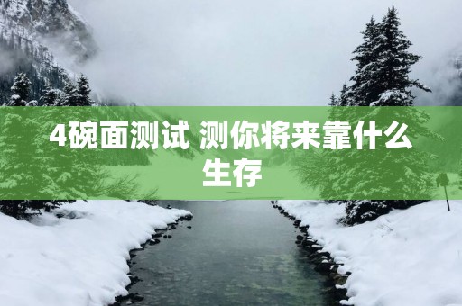 4碗面测试 测你将来靠什么生存