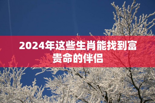 2025年这些生肖能找到富贵命的伴侣