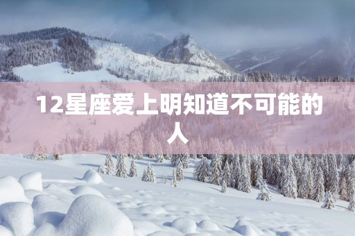 12星座爱上明知道不可能的人