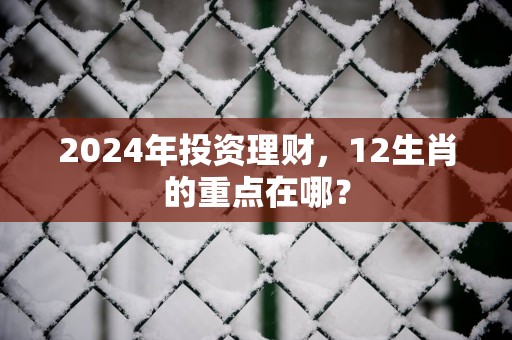 2025年投资理财，12生肖的重点在哪？