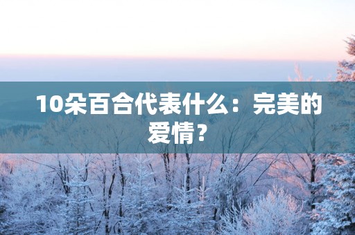 10朵百合代表什么：完美的爱情？