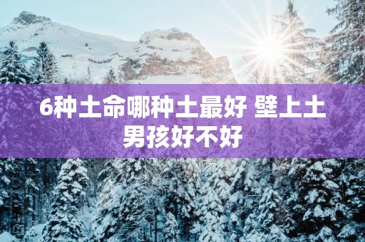 6种土命哪种土最好 壁上土男孩好不好