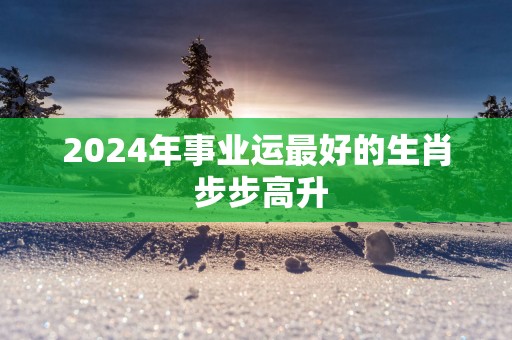 2024年事业运最好的生肖 步步高升