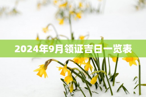 2024年9月领证吉日一览表