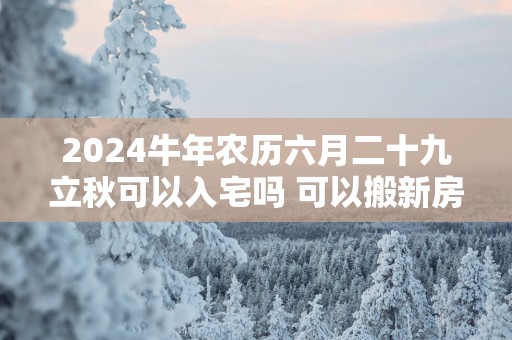 2025蛇年农历六月二十九立秋可以入宅吗 可以搬新房吗