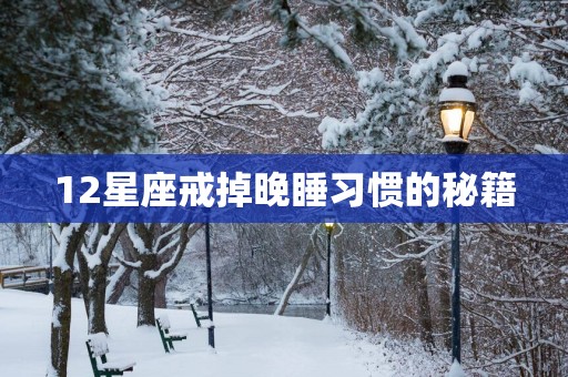 12星座戒掉晚睡习惯的秘籍