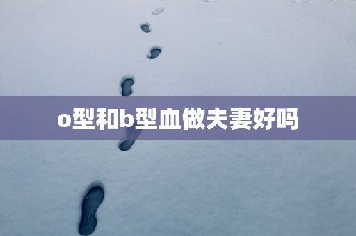 o型和b型血做夫妻好吗 o型和b型血做夫妻好吗