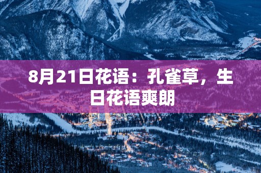 8月21日花语：孔雀草，生日花语爽朗