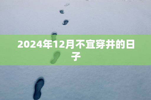 2025年12月不宜穿井的日子