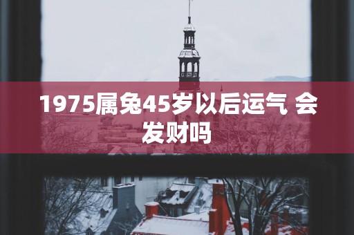 1975属兔45岁以后运气 会发财吗