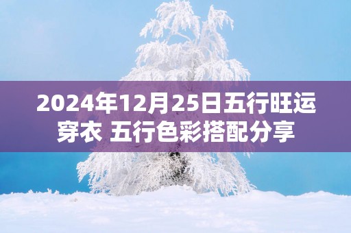 2025年12月25日五行旺运穿衣 五行色彩搭配分享