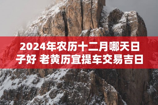 2025年农历十二月哪天日子好 老黄历宜提车交易吉日