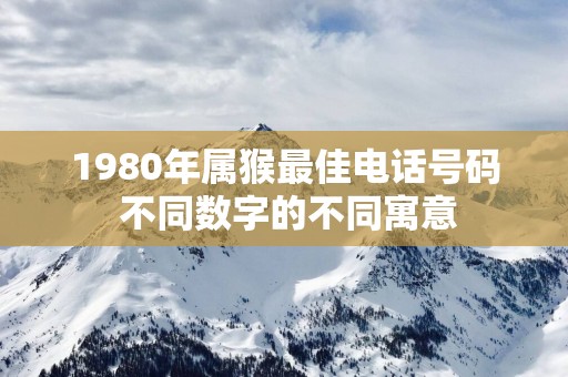 1980年属猴最佳电话号码 不同数字的不同寓意