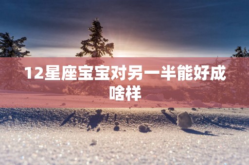 12星座宝宝对另一半能好成啥样