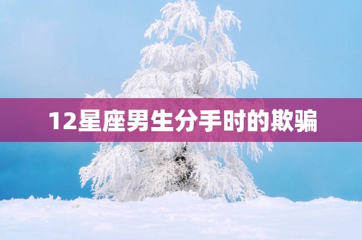 12星座男生分手时的欺骗