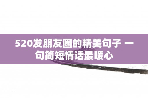 520发朋友圈的精美句子 一句简短情话最暖心