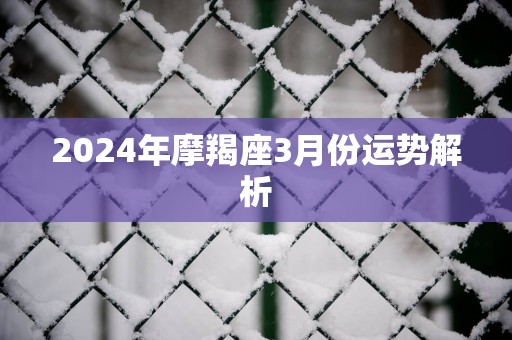 2025年摩羯座3月份运势解析