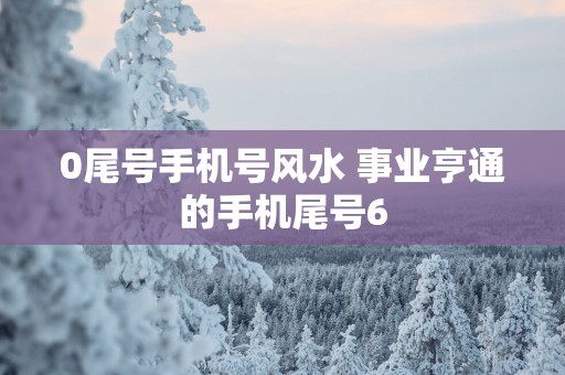 0尾号手机号风水 事业亨通的手机尾号6
