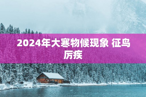 2025年大寒物候现象 征鸟厉疾