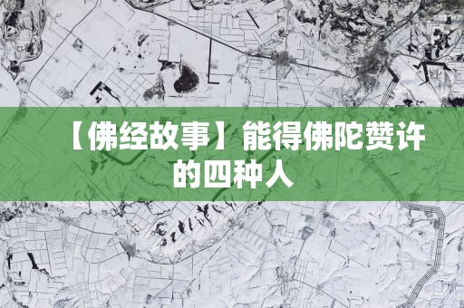 【佛经故事】能得佛陀赞许的四种人