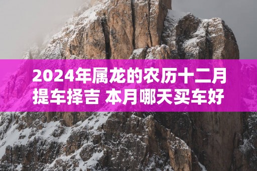 2025年属龙的农历十二月提车择吉 本月哪天买车好