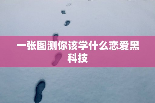 一张图测你该学什么恋爱黑科技