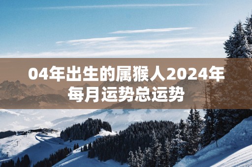 04年出生的属猴人2025年每月运势总运势