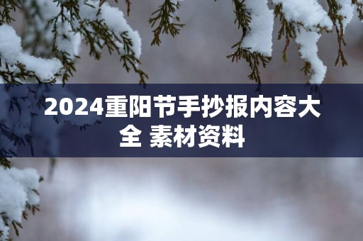 2024重阳节手抄报内容大全 素材资料