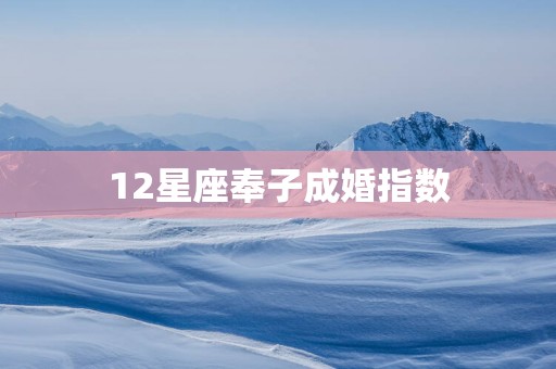 12星座奉子成婚指数