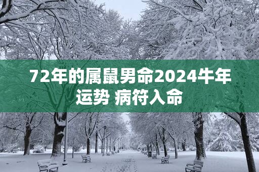 72年的属鼠男命2025蛇年运势 病符入命