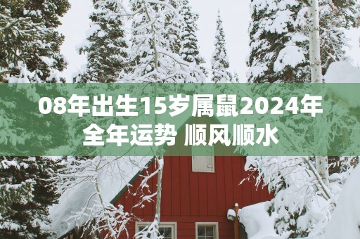 08年出生15岁属鼠2025年全年运势 顺风顺水