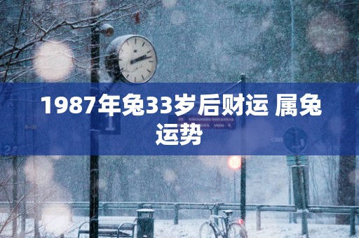 1987年兔33岁后财运 属兔运势