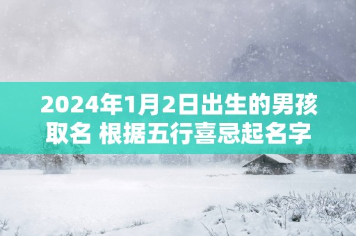 2024年1月2日出生的男孩取名 根据五行喜忌起名字