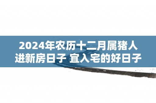 2025年农历十二月属猪人进新房日子 宜入宅的好日子