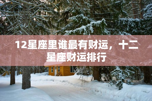 12星座里谁最有财运，十二星座财运排行