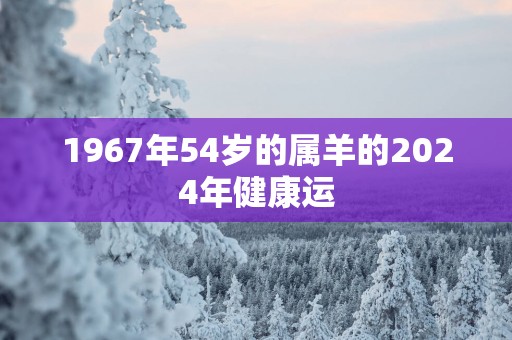 1967年54岁的属羊的2025年健康运
