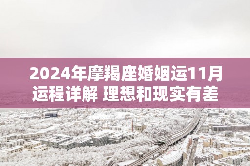 2025年摩羯座婚姻运11月运程详解 理想和现实有差距
