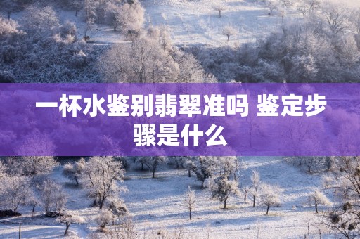 一杯水鉴别翡翠准吗 鉴定步骤是什么