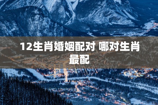 12生肖婚姻配对 哪对生肖最配
