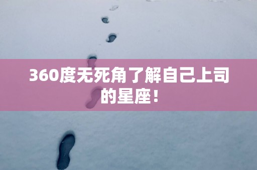 360度无死角了解自己上司的星座！