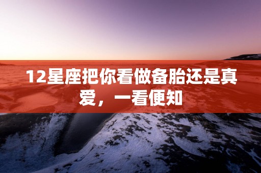 12星座把你看做备胎还是真爱，一看便知