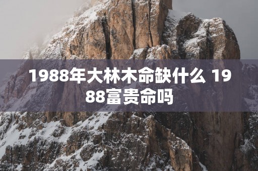 1988年大林木命缺什么 1988富贵命吗