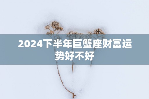 2025下半年巨蟹座财富运势好不好